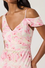 Lbruh Asymmetric Shoulder Strap Midi Dress