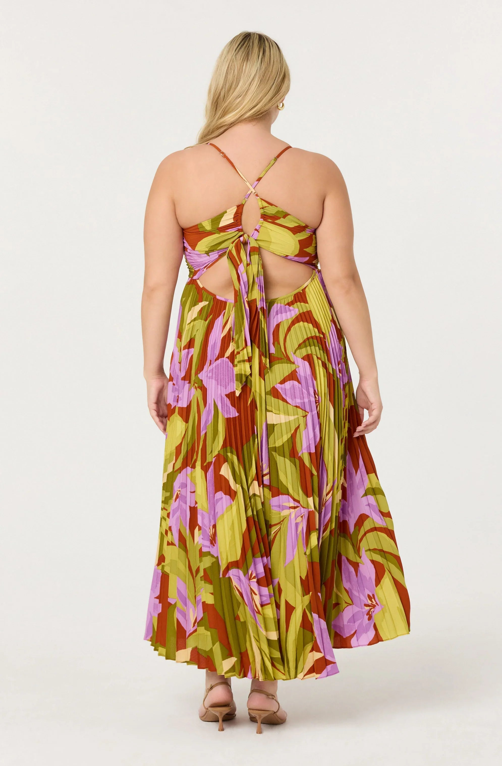 Inixyf Blythe Floral Plisse Midi Dress