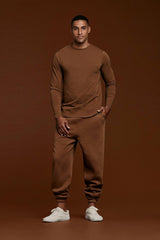 Long Sleeve Curved Hem T-Shirt | Chocolate
